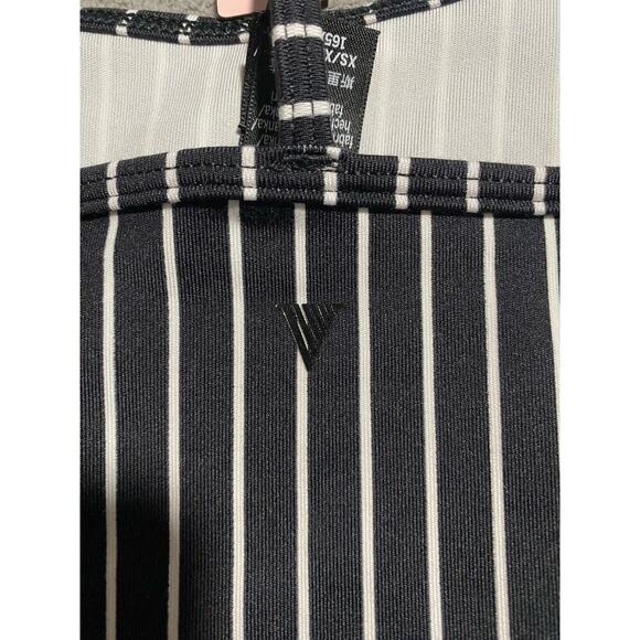 Victorias Secret On Point Striped Tank Top, Black/White, XS - Picture 3 of 5